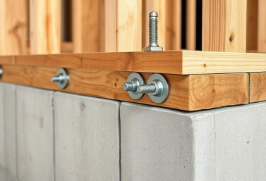 Sill Plate Anchorage in San Diego Sill plate anchorage connecting wood framing to the foundation of a San Diego home