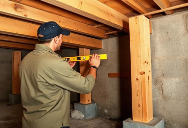 Crawlspace Support Repair in San Diego Structural support repair inside a raised-foundation crawlspace in San Diego